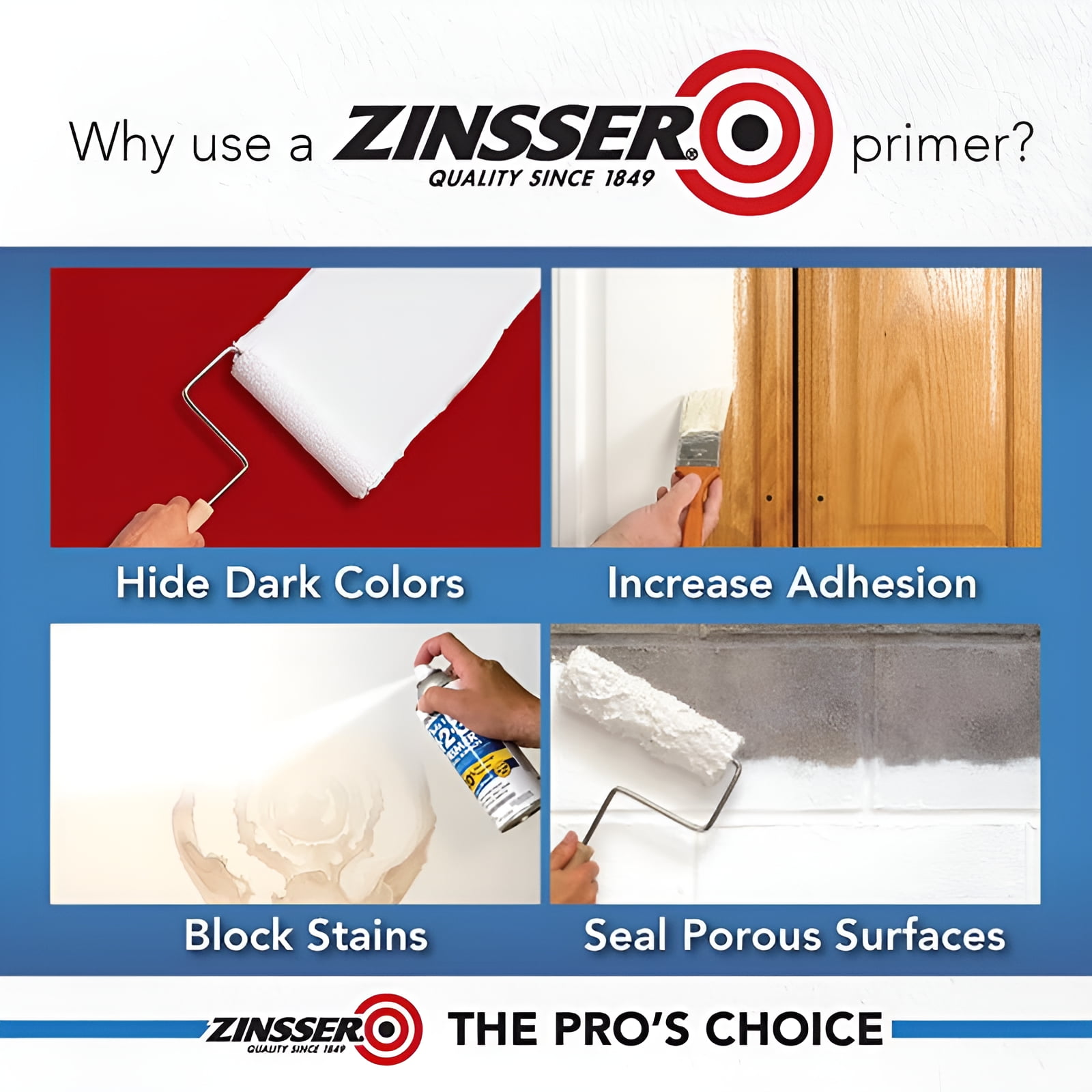 Rust-Oleum Zinsser B-I-N Shellac-Base Primer Spray - Quick Drying - 13 Oz, White