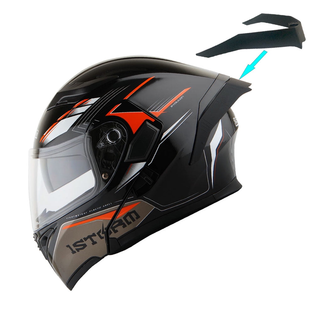 1Storm Motorcycle Modular Full Face Flip up Dual Visor Helmet + Spoiler