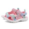 thumbnail image 3 of XEGLSBU Girl Sandals for Kids Comfort Lightweight Casual Beach Shoes with Hook and Loop Strap Daily Wear z260618-Pink-2 Size 36, 3 of 9