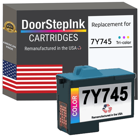 Remanufactured DoorStepInk High Yield Ink Cartridge for Dell Series 2 7Y745 Tri-Color