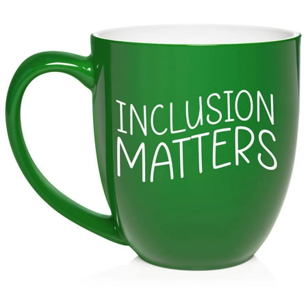 

Inclusion Matters Special Education Teacher Autism Awareness Ceramic Coffee Mug Tea Cup Gift for Her Him Friend Coworker Wife Husband (16oz Green)