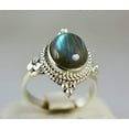 thumbnail image 4 of Navya Craft Labradorite Oval 925 Sterling Silver Handmade Women Statement Ring Size 5.0, 4 of 5