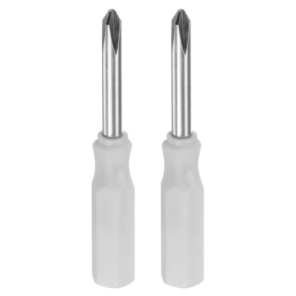 Uxcell 2Pcs PH1 Mini Phillips Screwdriver 3mm Magnetic Cross Head 45mm Length for Repairs, White