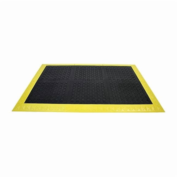 Interlocking Antifatigue Mat Kit, Vinyl, 3 ft W x 5 ft L, 1 in Thick