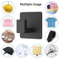 thumbnail image 7 of Adhesive Towel Hooks, Heavy Duty Wall Hooks Aluminum Black Hooks for Hanging Coat, Hat, Towel, Robe, Clothes, Shower Hook for Door, Office, Kitchen, Bathroom - 2 Pack (Black), 7 of 7