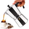 thumbnail image 1 of 6 Cup Aluminum Moka Pot Classic Stovetop Espresso Coffee Maker 300ml 10oz Coffeemaker Percolator Mocha Pot Greca Coffee Maker Cafe Makers for Italian and Cuban Café Brewing Silver, 1 of 8