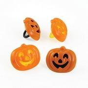 ON SALE 24 Pumpkin Stacked Halloween Cupcake Cake Ring Birthday Party Favor Toppers