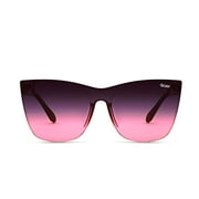 Quay Australia Come Thru Sunglasses Matte Black Pink