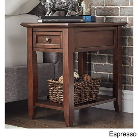 Modhaus Living Modern Espresso Brown Wood Accent End Table Night Modhaus Living Modern Espresso Brown Wood Accent End Table Night Stand With Hidden Strip Charging