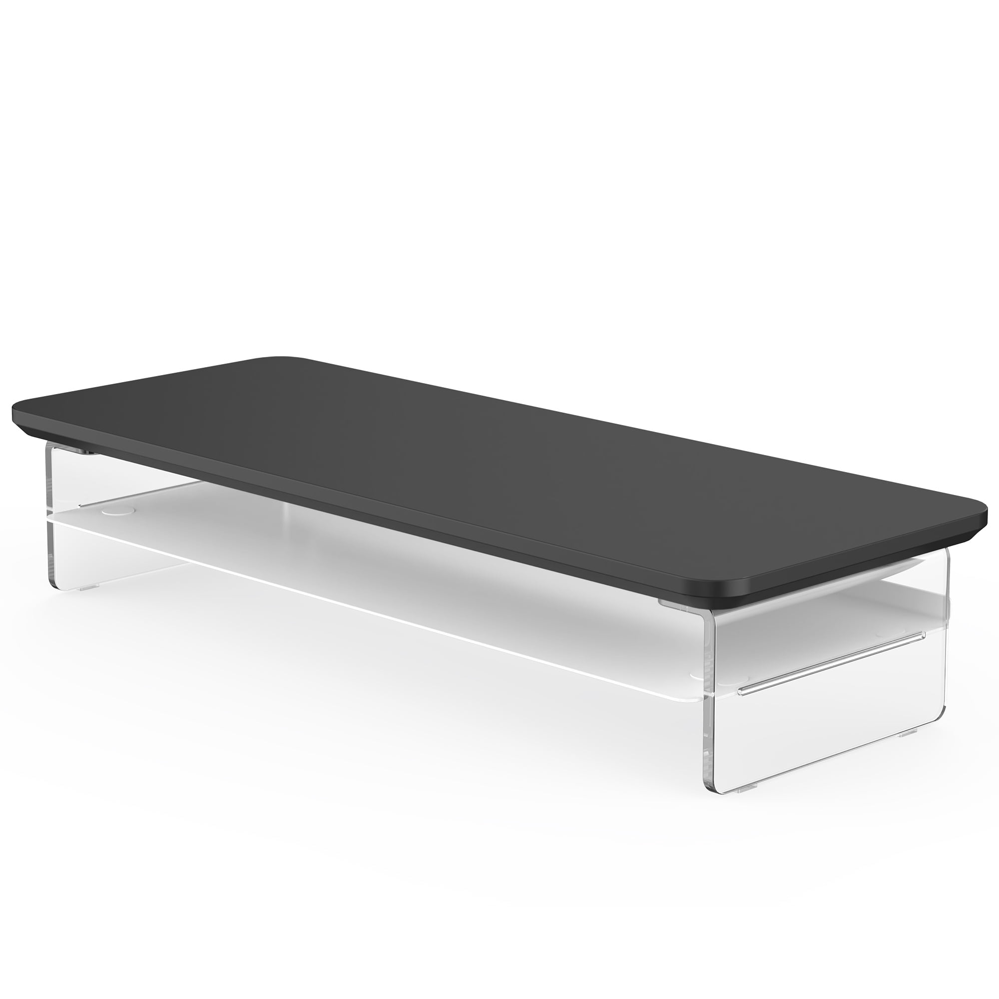 Fenge Acrylic Monitor Stand Riser, 23.6 Inches Acrylic Clear Monitor Stand with Metal Storage