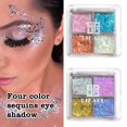 thumbnail image 2 of Sombra de ojos de lentejuelas de cuatro colores para niños, polvo brillante con purpurina, paleta de sombras de ojos de cuatro colores perlados, maquillaje de escenario, 2 of 7
