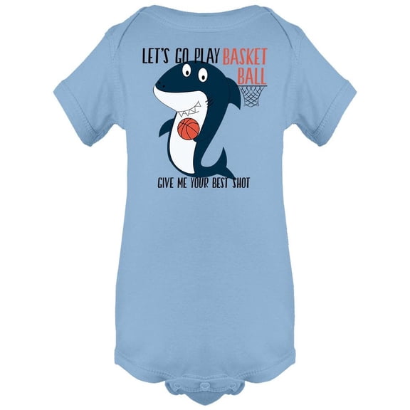 Shark Playing Basketball Bodysuit Infant -Image by Shutterstock,  6 Months