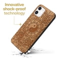 thumbnail image 3 of Case Yard Wooden Case Outside Soft TPU Silicone, Slim Fit Shockproof Wood Protective Phone Cover for Girls Boys Men and Women, Supports Wireless Charging Tao Mandala Design case for iPhone-11, 3 of 7