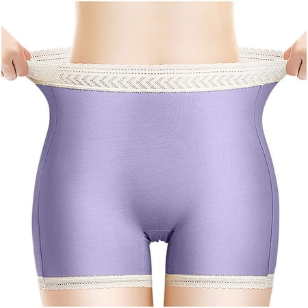 

Dadaria Long Underwear Women Summer Abdomen High Waist And Hip Lift Comfortable Body Sculpting Anti-glare Boxer Briefs Safety Pants Purple M Women