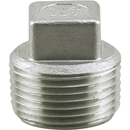 2PK PLUMB-EEZE 3/8 In. MIP Square Head Stainless Steel Plug