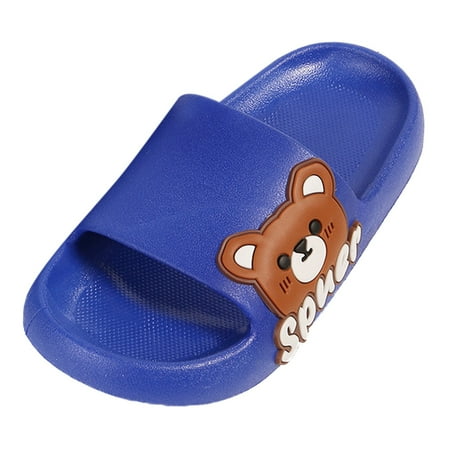

LBECLEY Kids Indoor Slipper Bear Children Slippers Cute Cartoon Beach Pool Slippers for Kids Design Non Slip Boys Girls Summer Shoes Wedge Sandals for Girls Blue 26