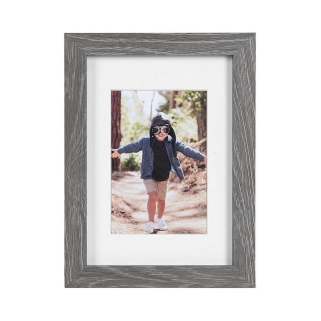 hometrends Gallery 5x7 Matted to 3.5x5 Graywash Picture Frame
