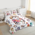 thumbnail image 3 of Castle Fairy Cartoon Floral Cats Full Size Comforter Sets,Kawaii Flowers Pet Bedding Sets, 3 of 8