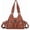158#129-BROWN, variant on Purses for Women Small Hobo Shoulder Bags Vagen Leather Multi-Pocket Tote Bag with Zipper