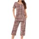 thumbnail image 1 of Sexy Pijama Conjunto para las Mujeres Cuello Redondo Blusa de Manga Corta Y Pantalones, Traje de Moda Casual para el Hogar Y Diario, 1 of 4