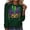 #163-Green, variant on Craaazy Women's Fashion Crew Neck Long-Sleeve Mardi Gras Print Casual Pullover Tops Gifts