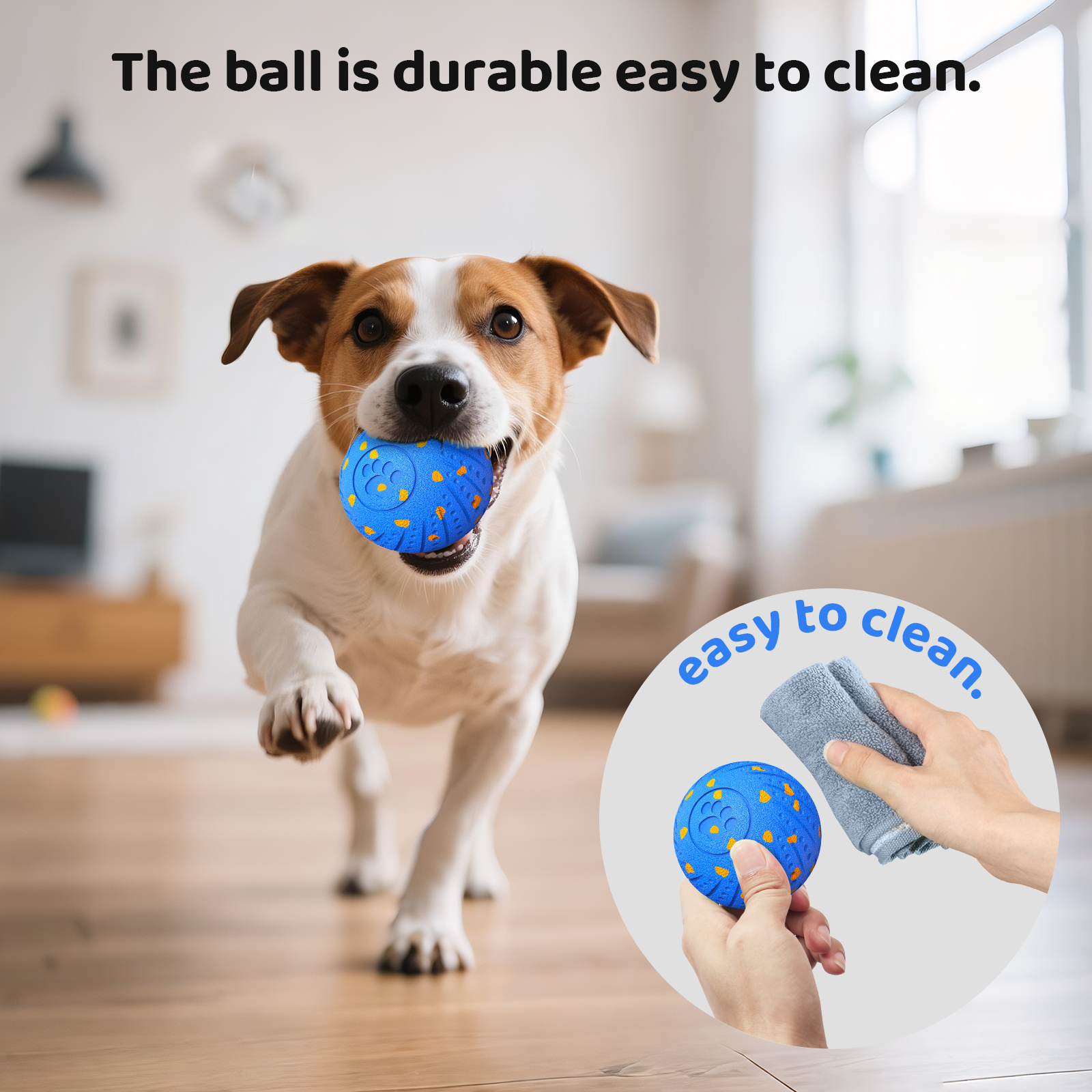 Inadays Dog Toys Interactive Dog Ball Toys For Large Dogs Automatic Ball for Dogs Chew Resistant Rechargeable E-TPU Silent Foam IPX54 Waterproof Dog Toys for Medium/Large Dogs, Blue