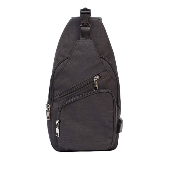 NuPouch Anti-Theft Day Pack with USB Charging Port – Large, Black, Travel & Commuter Backpack