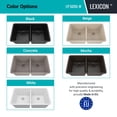 thumbnail image 2 of 32" x 19" Quartz Kitchen Sink, 50/50 Double Bowl Sink, Drop-in Sink, Undermount Sink, Granite Kitchen Sink, White Kitchen Sink, Lexicon Platinum LP-5050-W-SO, 2 of 3