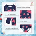 thumbnail image 4 of Zando Baby Girls Swimsuits 2 Piece Long Sleeve Rash Guard Set with Ruffle Cute Bathing Suits for Toddler UPF 50+ Sun Protection Quick Dry 3-8 Years, 4 of 7