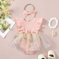 thumbnail image 2 of Baby Girls Embroidered Floral Romper & Skirt Set With Matching Headband Soft Crawler Outfits For Trendy Dailywear 3-6 Months, 2 of 9