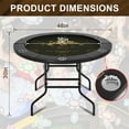 thumbnail image 2 of RayChee Round Poker Table Foldable, Folding Texas Holdem Table, 6 Players Portable Casino Card Game Table w/Water-Resistant Cushioned Rail and Stainless Steel Cup Holders (Black, 46 Inch), 2 of 7