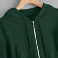thumbnail image 4 of Women Cropped Zip Up Hoodie Long Sleeve Y2K Trendy Jacket Casual Cute Top Sweatshirt 2025 Fall Clothes for School Green, 4 of 5