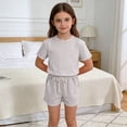 thumbnail image 3 of yillto Girls Summer Outfits 2 Piece Sets Short Sleeve Crewneck Shirts Tops and Shorts with Pockets, 3 of 6