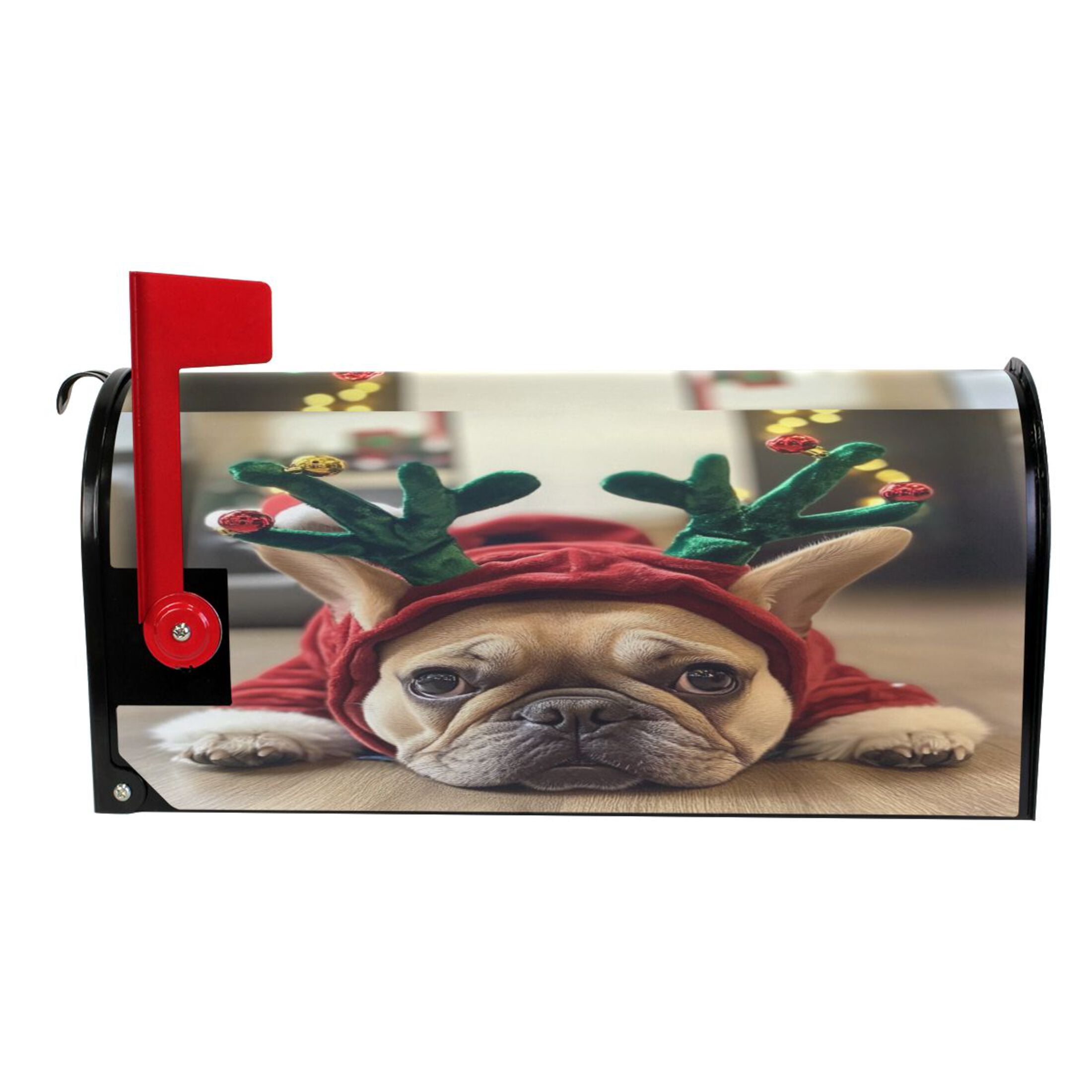 Mailbox Covers Magnetic Large Size 25.4x20.78 in Mailbox Wraps Post for Garden Yard Decor Cute French Bulldog