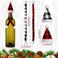 thumbnail image 2 of Dalrosia 12pcs Mini Plaid Christmas Hat Scarf Set Christmas Wine Bottle Cover Christmas Buffalo Plaid Mini Xmas Santa Hat Scarf for Wine Bottle Xmas Craft, 2 of 7
