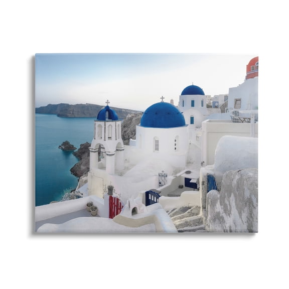 Stupell Industries Ocean View City Landscape Beautiful Architecture White Buildings Photography Gallery-Wrapped Canvas Print Wall Art, 20x16, by Danita Delimont