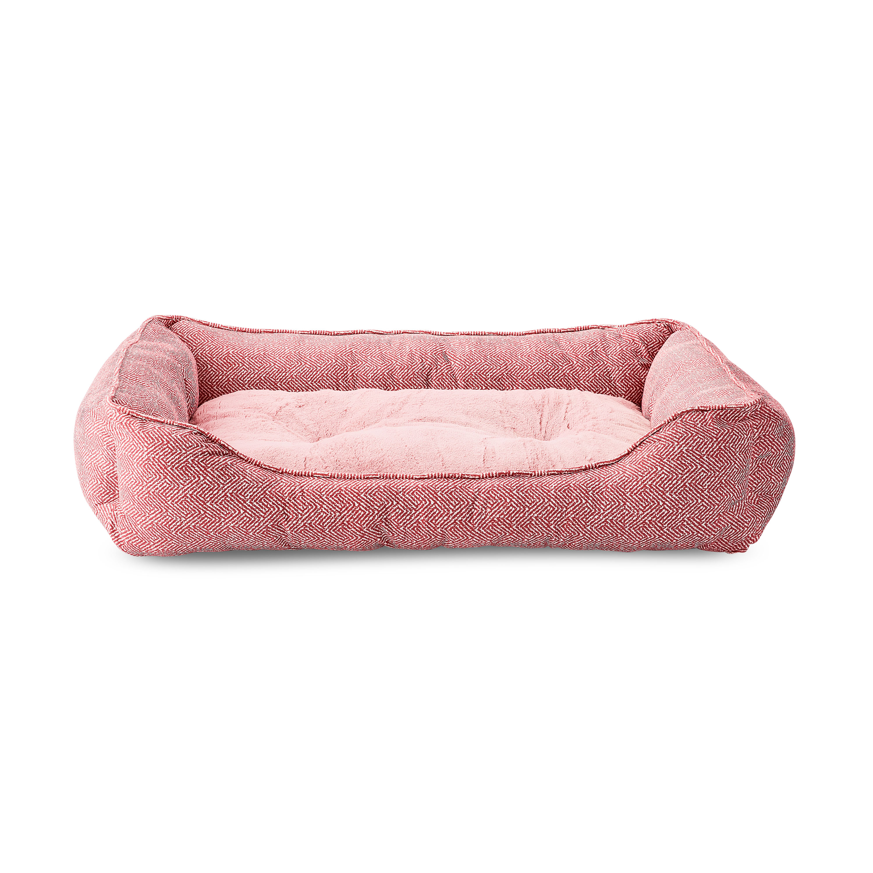 Vibrant Life Large Flannel Waffle Texture Bolster Pet Bed, Pink, 27" x 36" photo 1