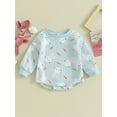 thumbnail image 2 of vera natura Baby Girls Sweatshirt Romper Easter Bunny Print Long Sleeve Jumpsuits Clothes, 2 of 8