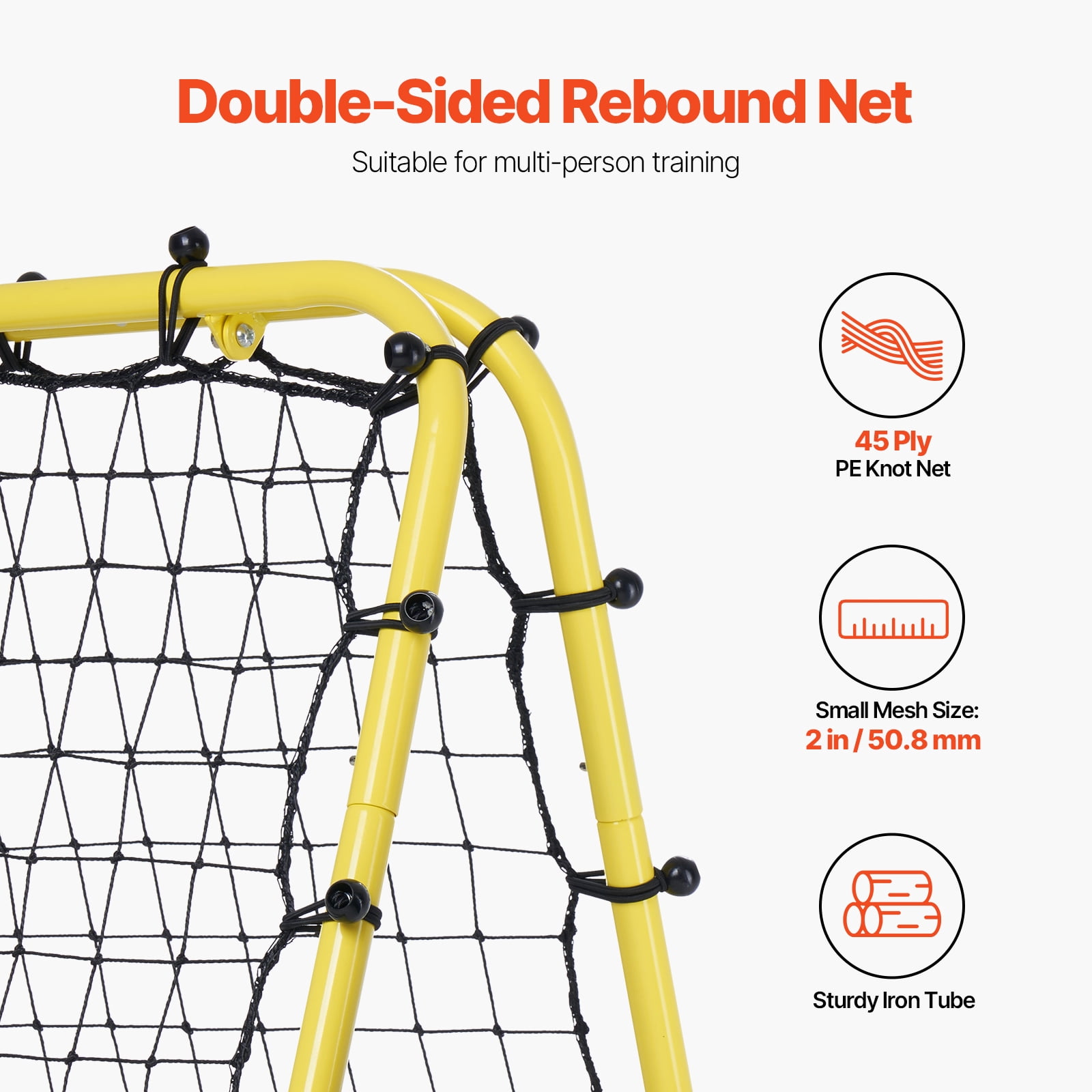 KFFKFF Football Bounce Back Net, 40"x35"x37" Compact Soccer Training Presents, Completely Flexible Angles Goal Mesh, Tools & Gear for Children, Adolescents & All Ages