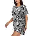 thumbnail image 3 of Womens Pajama Sets With Pocket, Cute Funny Husky Gray Lounge Sets Short Sleeve Sleepwear PJ Sets for Women, 3 of 6