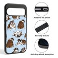 thumbnail image 2 of WIRESTER Shockproof Soft Rubber Cover Case for Google Pixel 10 6.3" 2025, Brindle Brown English Bulldog Funny Playful Postures On Light Blue Background, 2 of 5