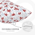 thumbnail image 3 of Fuzoiu Cartoon Lobsters Print Fuzzy Pillowcases, Super Soft Pillow Case Cover with Zipper for Bedroom, Sofa, Couch,Cozy Pillow Shams for All Seasons-16"x24", 3 of 6