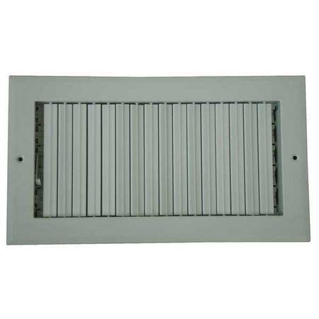 

1PACK ZoroSelect 4MJL7 Sidewall/Ceiling Register 6 X 12 White