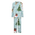 thumbnail image 4 of Puntoco Conjuntos de pijama cómodos para mujer Conjunto de pijama informal con cuello en V y pantalones largos con estampado navideño para mujer, 4 of 5