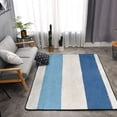 thumbnail image 3 of Flannel Floor Mat 63x48in Non-Slip Wear-Resistant Memory Sponge Point Plastic Bottom For Living Room Office Coffee Table Bed Balcony Light Blue Stripe_1, 3 of 7