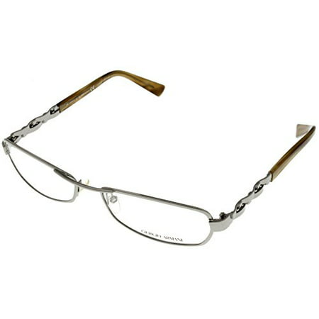Giorgio Armani Prescription Eyeglasses Frames Womens GA 591 VTB Satin Palladium White Rectangular Size: Lens/ Bridge/ Temple: 135