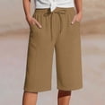 thumbnail image 2 of JIAYUE Women's Pants Solid Color Knee Length Fashion Straight Leg High Waist Sports Loose Stylish Female Sweatpants Solid Color, 2 of 5
