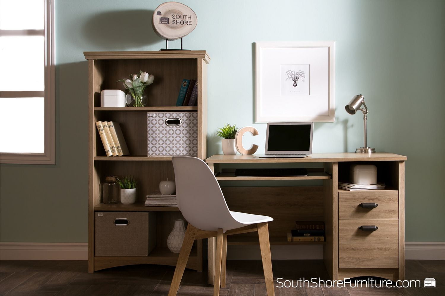 South Shore Gascony Computer Desk with Keyboard Tray