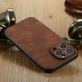 thumbnail image 4 of Retro Maple Leaf Faux Leather Phone Case for iPhone 15/14/13/12/11 Pro/Max/Plus, Shockproof (6.6 Feet Drop Protection), Full Camera Lens Cover, Luxury Slim Anti-Slip Business Style Protective Cover, 4 of 5