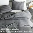 thumbnail image 2 of Qookiee Gray Textured Seersucker Duvet Cover Sets Queen Size Gray Duvet Cover Set 100% Super Soft Luxury Microfiber Washed Bedding Sets 1 Duvet Cover 90x90 in and 2 Pillow Shams, 2 of 9